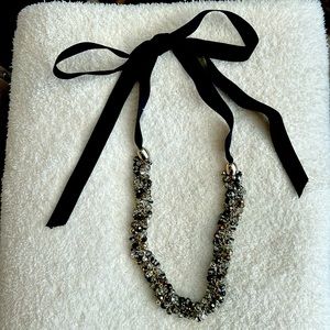 Satin Ribbon Beaded Statement Necklace